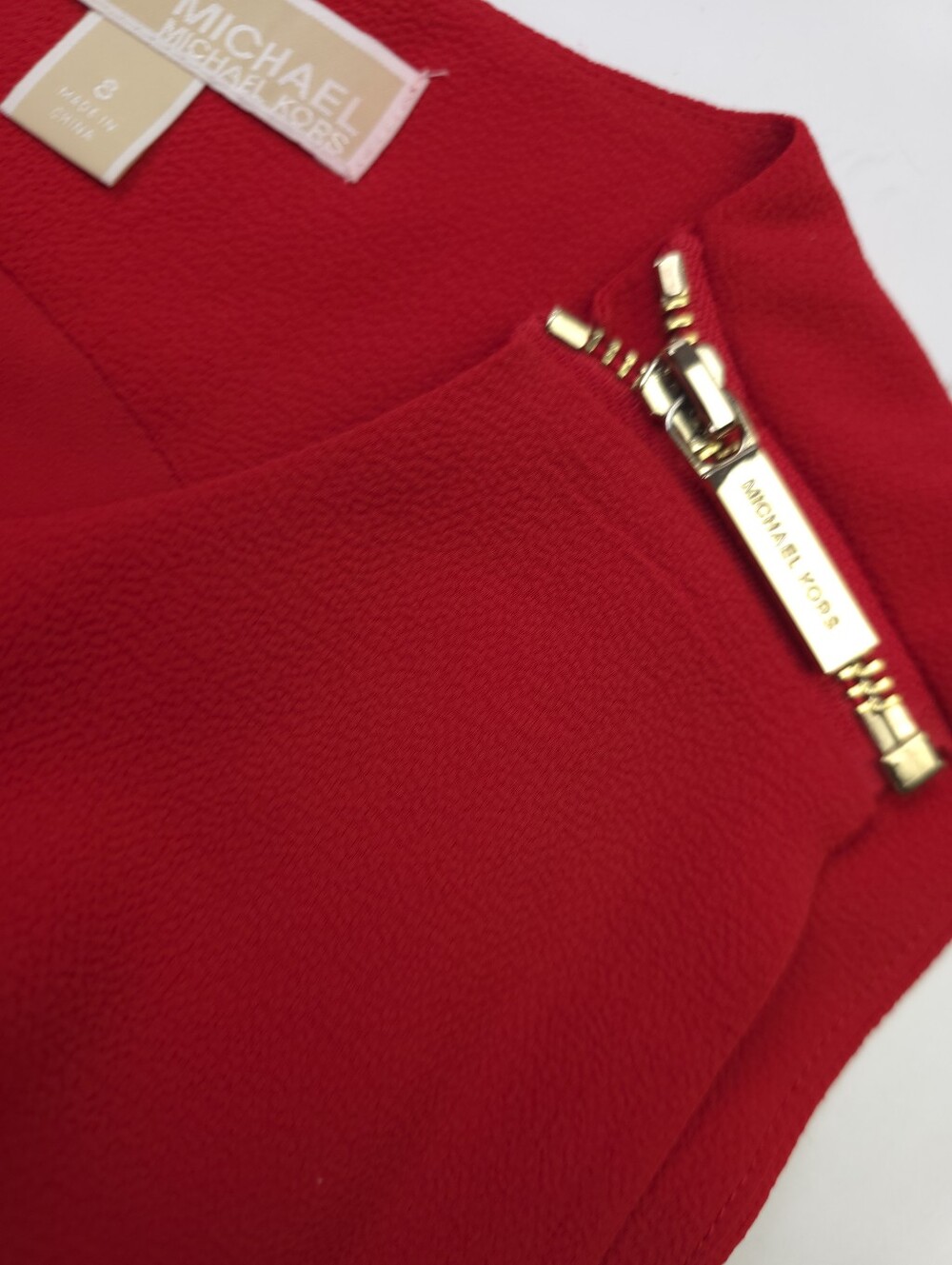 Michael Kors Bright Red Sleeveless Wide-Leg Jumpsuit with Belt Sz 8 - Picture 4 of 10